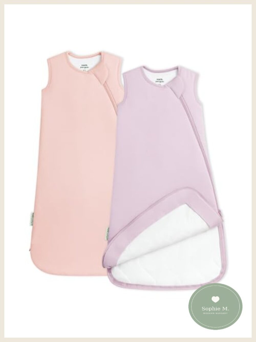 Bamboo Viscose Baby Sleep Sack 1.0 TOG 2 Pack Wearable Blanket 2-Way Zipper